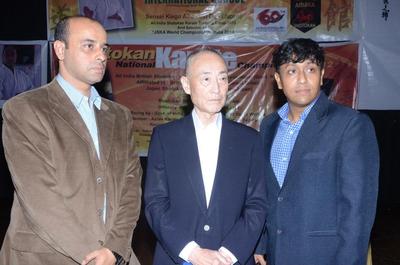 Arijit  with  Abe Sensei and Sensei T. Nandy, AIBSKA Chief  Instructor